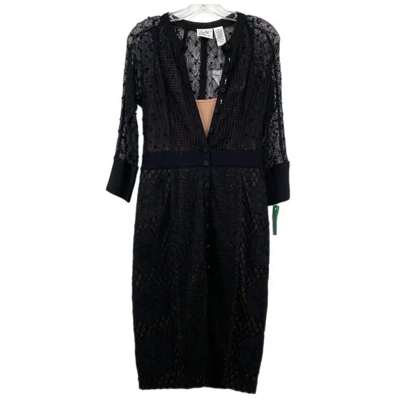 Unknown | Dresses | Beguile Laced Black Vneck Kneelength Dress Size 6 |  Poshmark